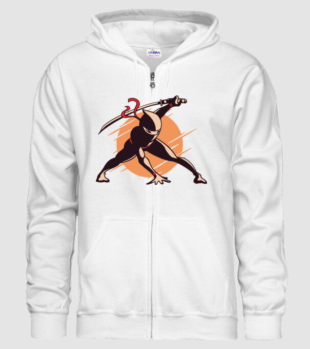 Ninja model alb pe tricou
