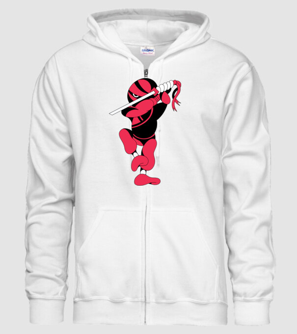 Ninja model alb pe tricou