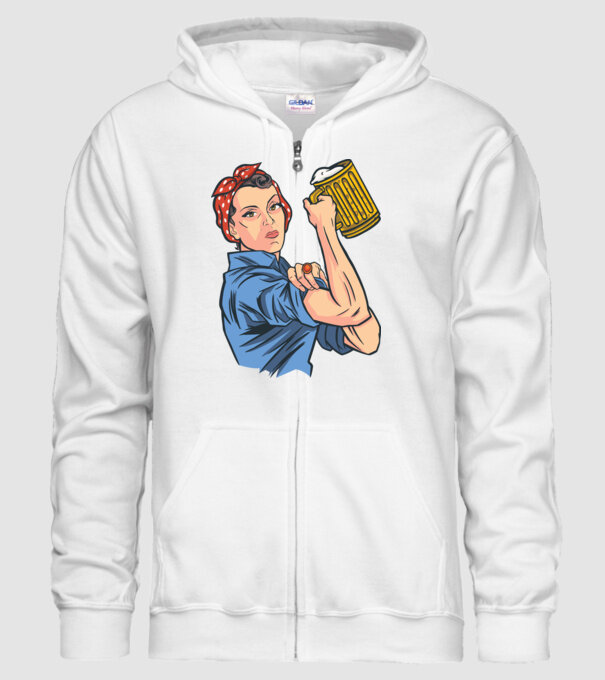 Emanciparea femeilor Bere model alb pe tricou