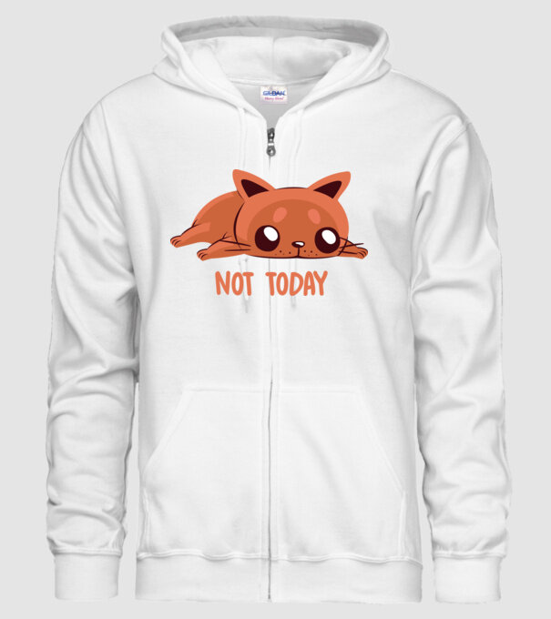Not today pisică model alb pe tricou