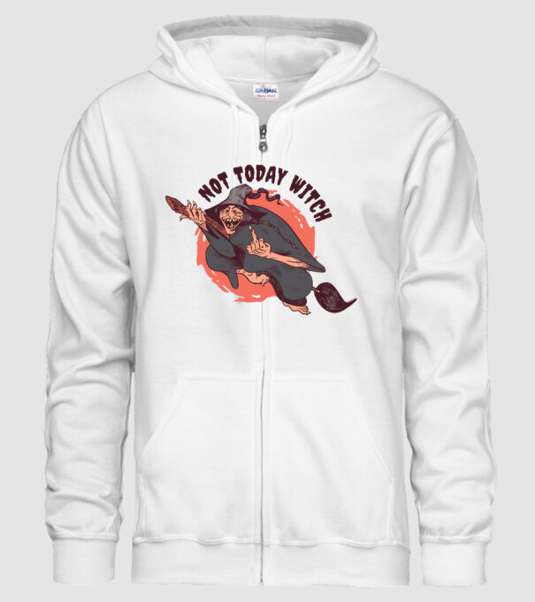 Not today witch model alb pe tricou