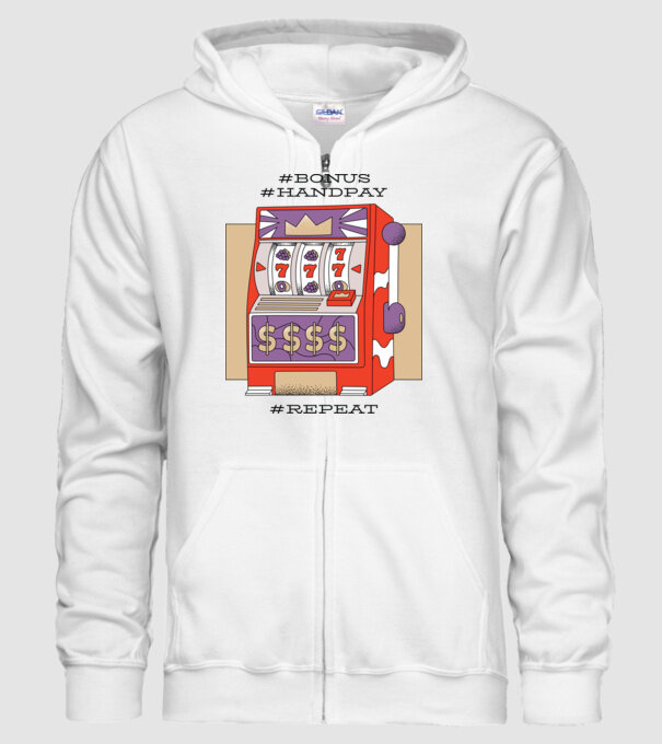 Slot machine model alb pe tricou