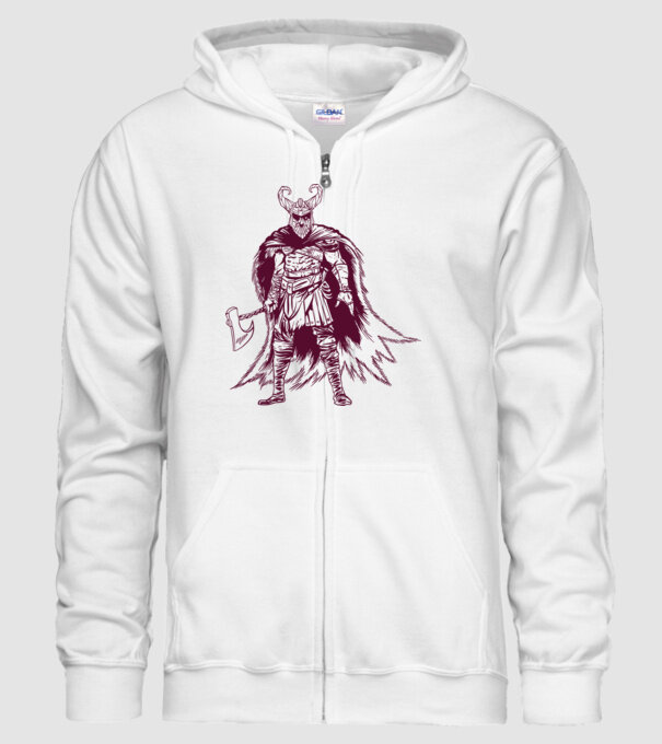 Războinic Odin Viking model alb pe tricou