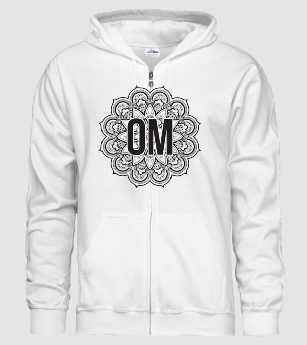 OM Mandala model alb pe tricou