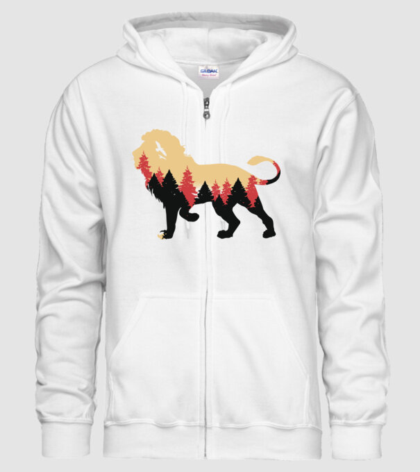 Siluetă Leu model alb pe tricou