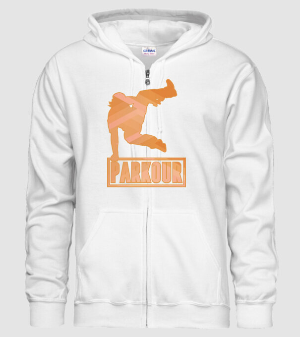 Tricou Parkour cu inscripție model alb pe tricou