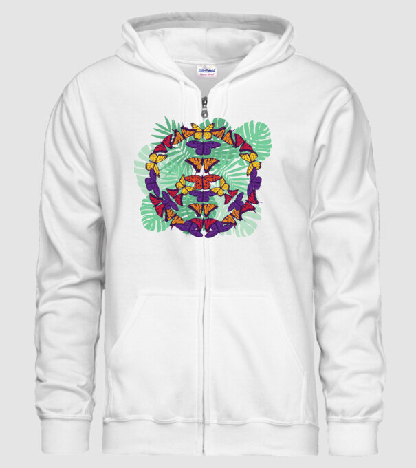 Peace tricou cu fluturi model alb pe tricou