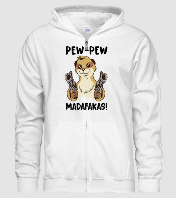 Pew Pew Pew Madafakas Suricată alb model alb pe tricou