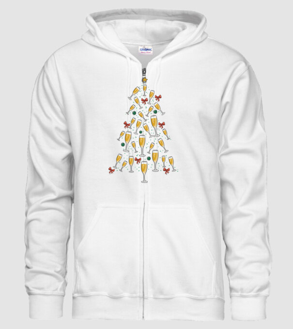 Pom de Crăciun cu Șampanie model alb pe tricou