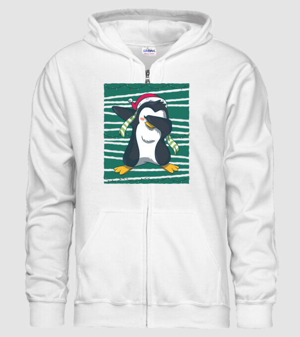 Pinguin DAB Crăciun model alb pe tricou