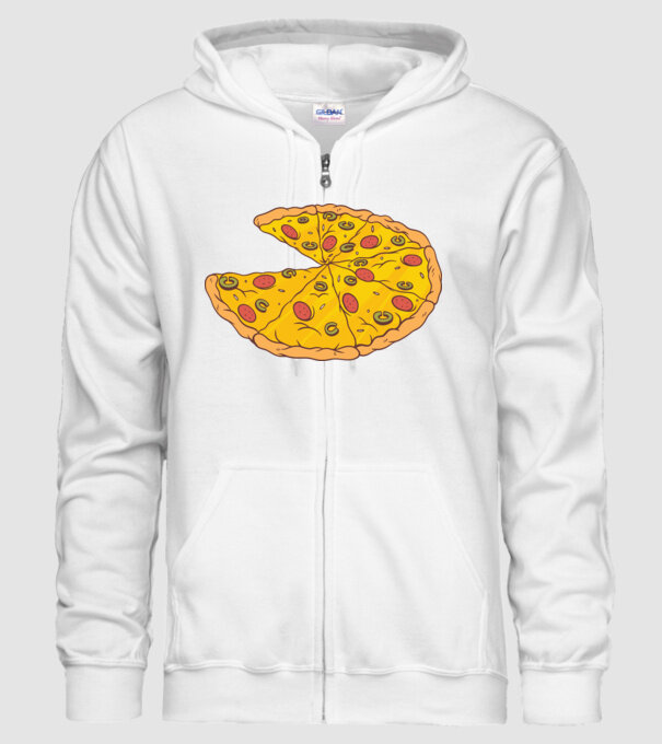 Felii de pizza Cuplu model alb pe tricou