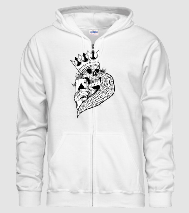 Craniu Poker model alb pe tricou