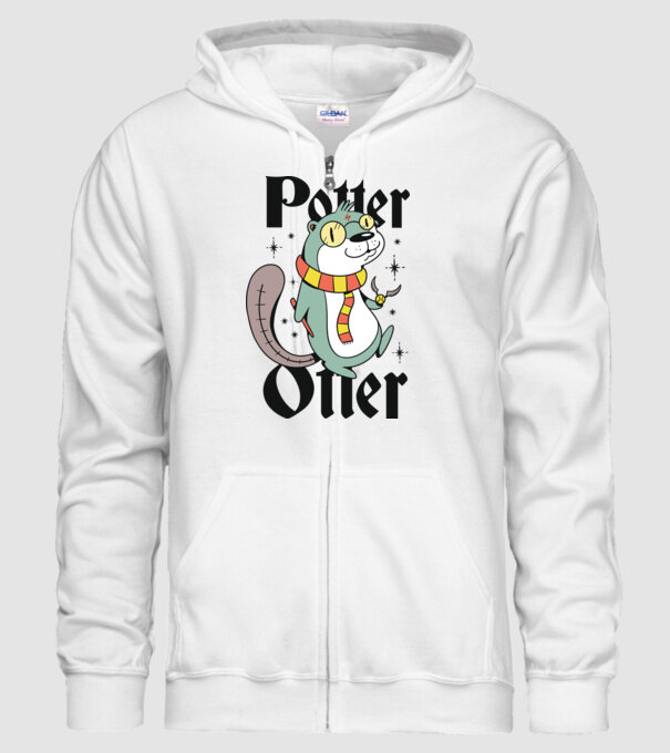 Potter Otter Vidra model alb pe tricou