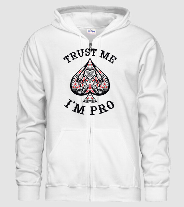 Jucător profesionist de poker model alb pe tricou