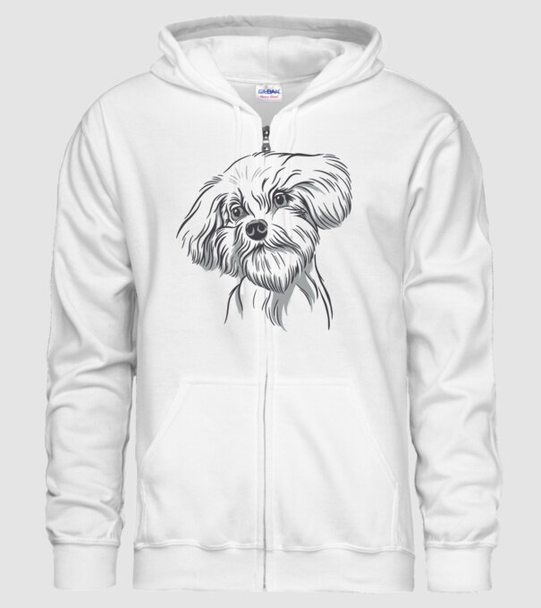 Câine Pudel model alb pe tricou