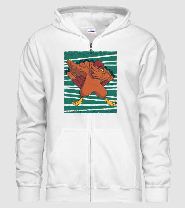 Curcan DAB Ziua Recunoștinței Thanksgiving model alb pe tricou