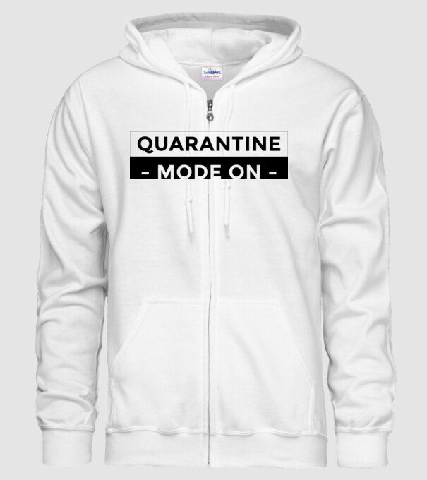 Quarantine mode on model alb pe tricou