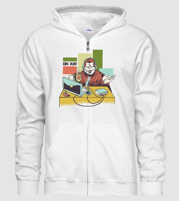 Yeti cu Radio model alb pe tricou