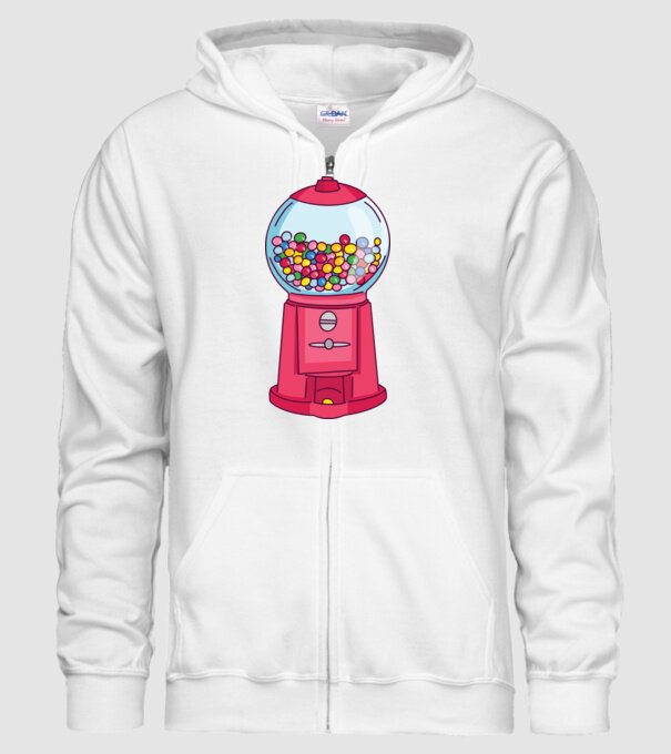 Automat Gumă de mestecat model alb pe tricou