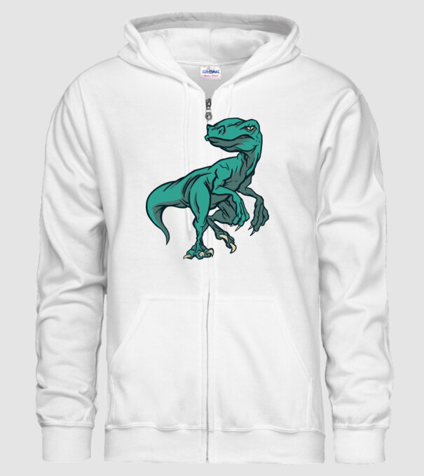 Dinozaur Raptor model alb pe tricou