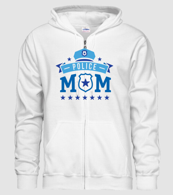 Mamă Polițist model alb pe tricou