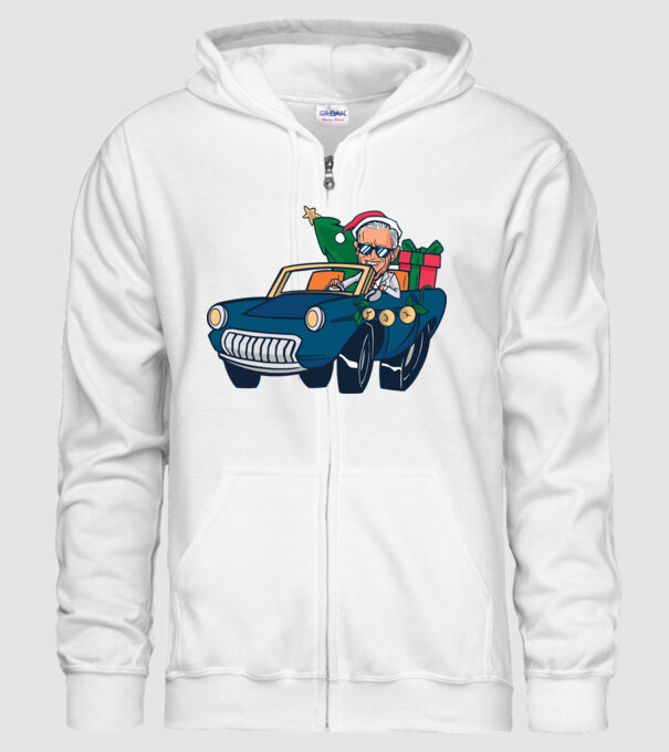 Ridin with Biden Crăciun model alb pe tricou