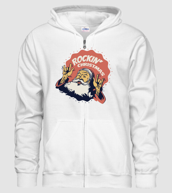 'Rockin'' Christmas Crăciun' model alb pe tricou