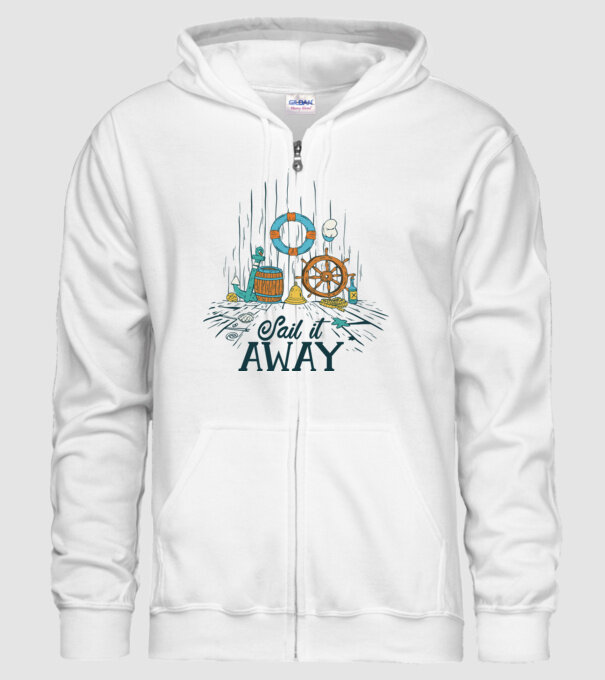 Sail it away model alb pe tricou