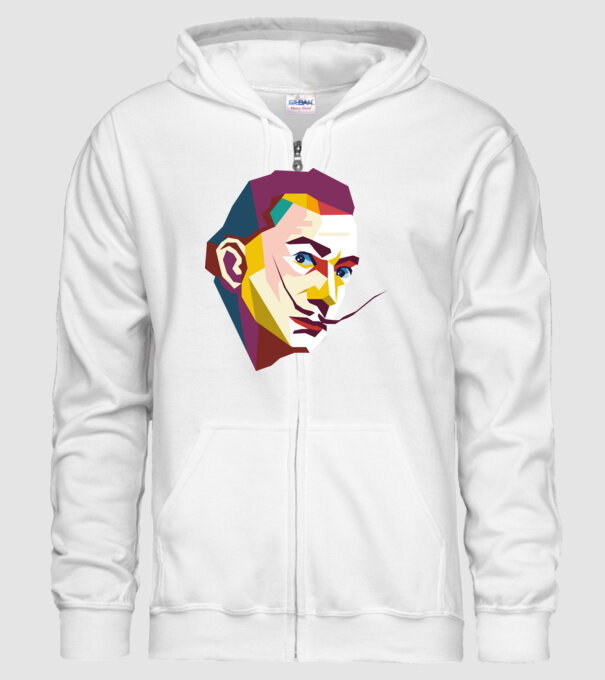 Salvador Dali abstract model alb pe tricou