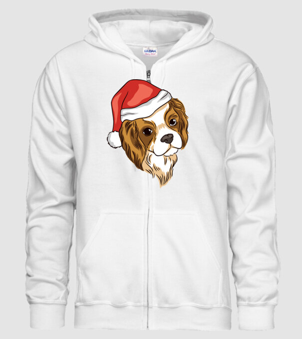 Santa Cocker Spaniel model alb pe tricou