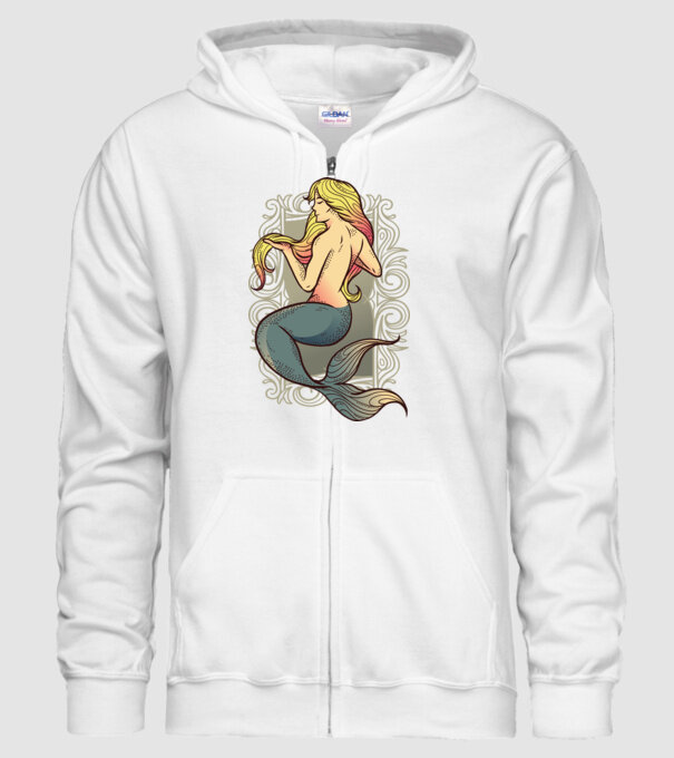 Sirenă model alb pe tricou