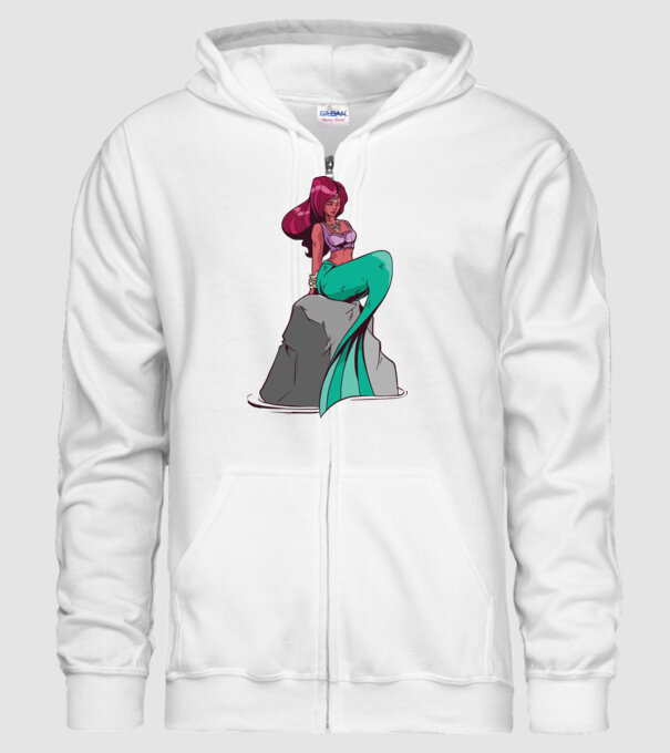 Sirenă model alb pe tricou
