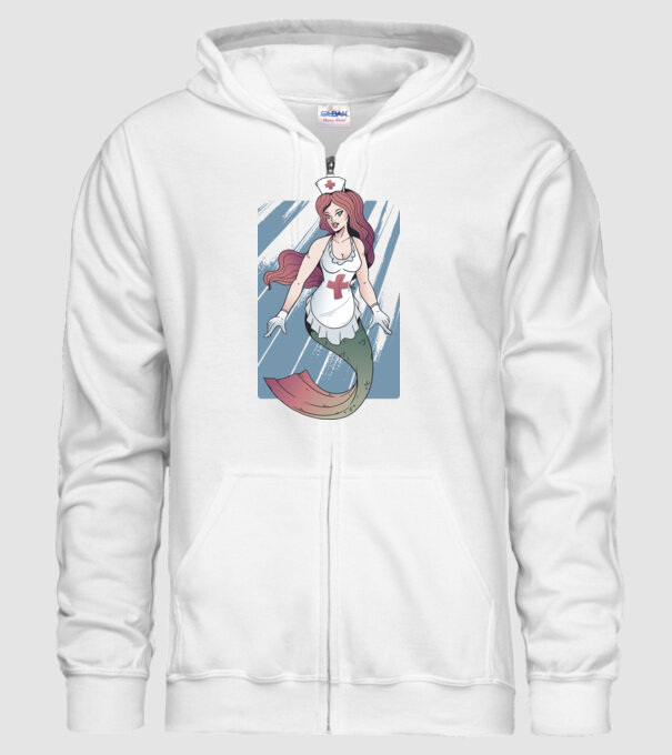 Infirmieră sirenă model alb pe tricou