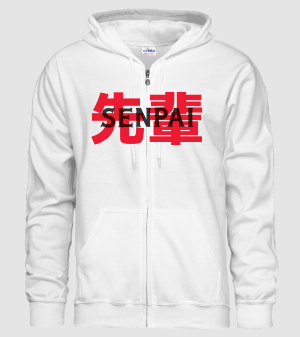 Senpai model alb pe tricou