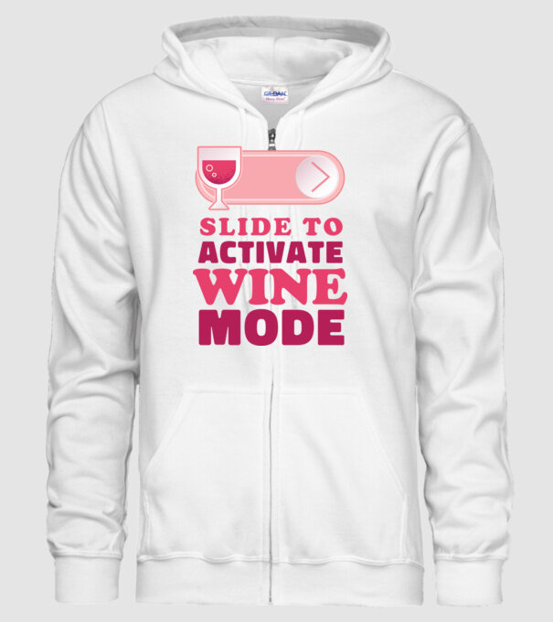 Slide To Activate Wine Mode model alb pe tricou