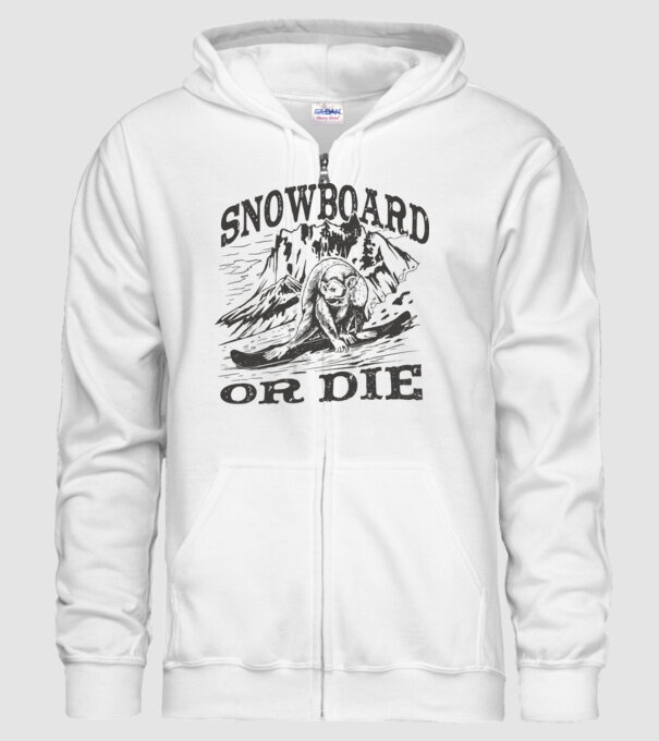 Maimuță Snowboarder model alb pe tricou