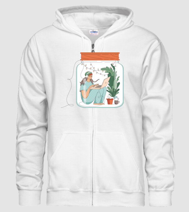 Fată Social Distancing model alb pe tricou