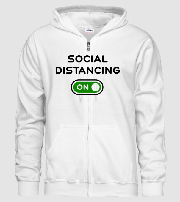 Social distancing on model alb pe tricou