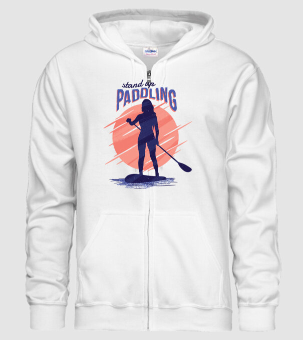 Tricou SUP Stand Up Paddle model alb pe tricou