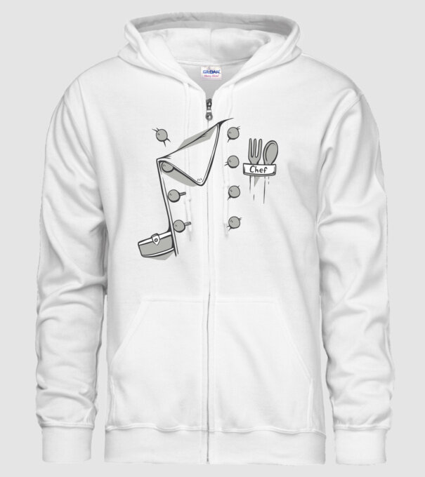 Costum bucătar model alb pe tricou