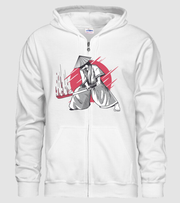 Sabie de samurai model alb pe tricou