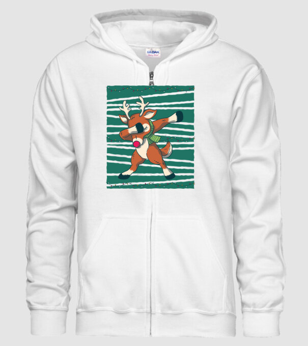 Ren DAB Crăciun model alb pe tricou