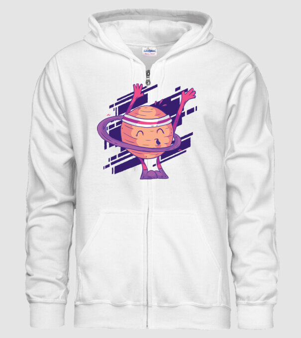 Cerc Hula-Hoop Saturn model alb pe tricou