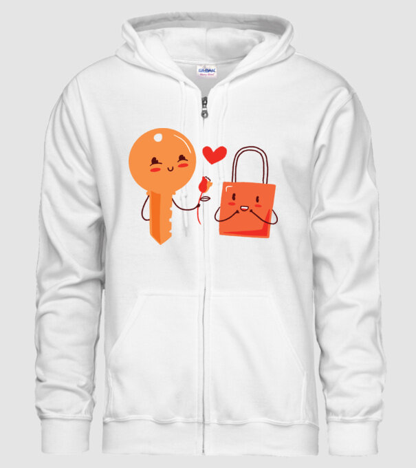 Lacăt Dragoste model alb pe tricou