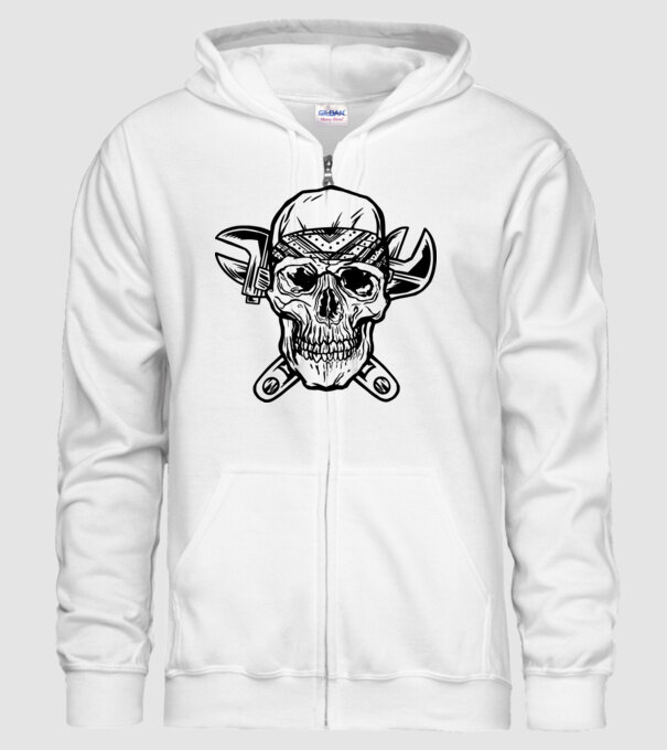 Craniu Instalator model alb pe tricou