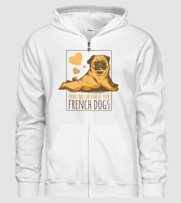 Mops sexy model alb pe tricou
