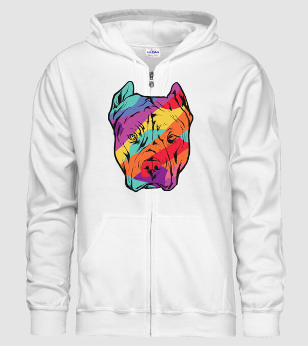Cap colorat Pitbull model alb pe tricou