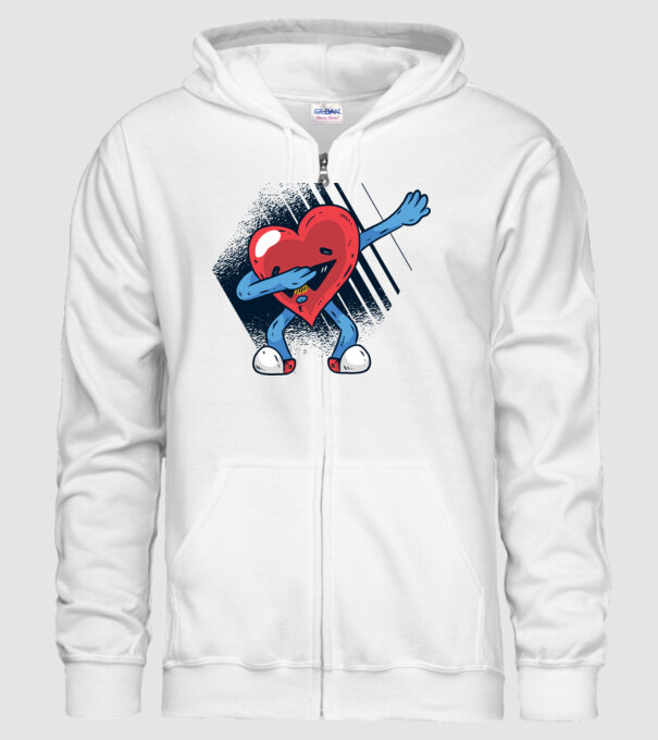 'Inimă DAB Floss Heart tricou amuzant pentru Valentine''s Day' model alb pe tricou