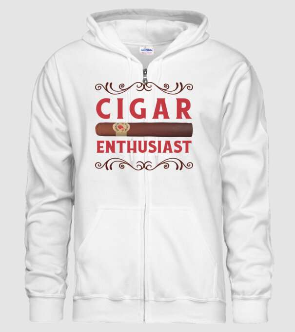 Pasionat de trabucuri model alb pe tricou