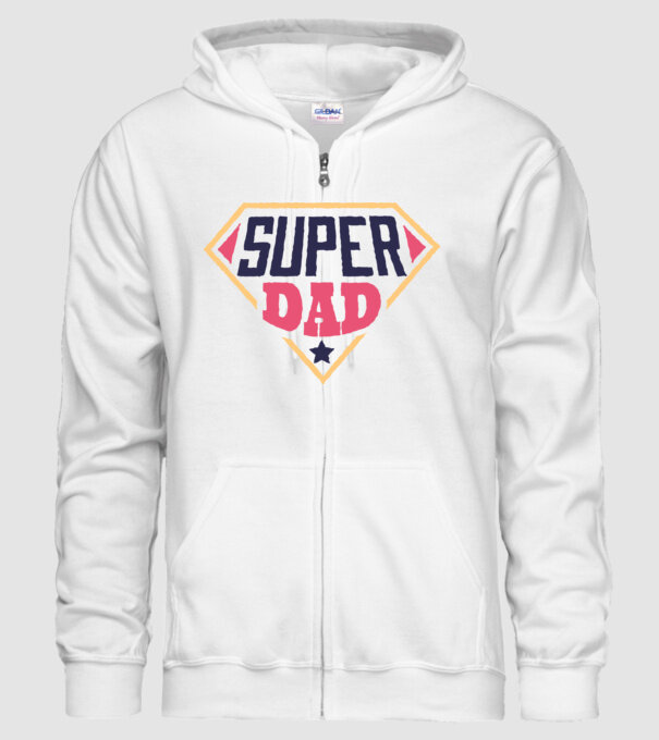 Super Tata model alb pe tricou